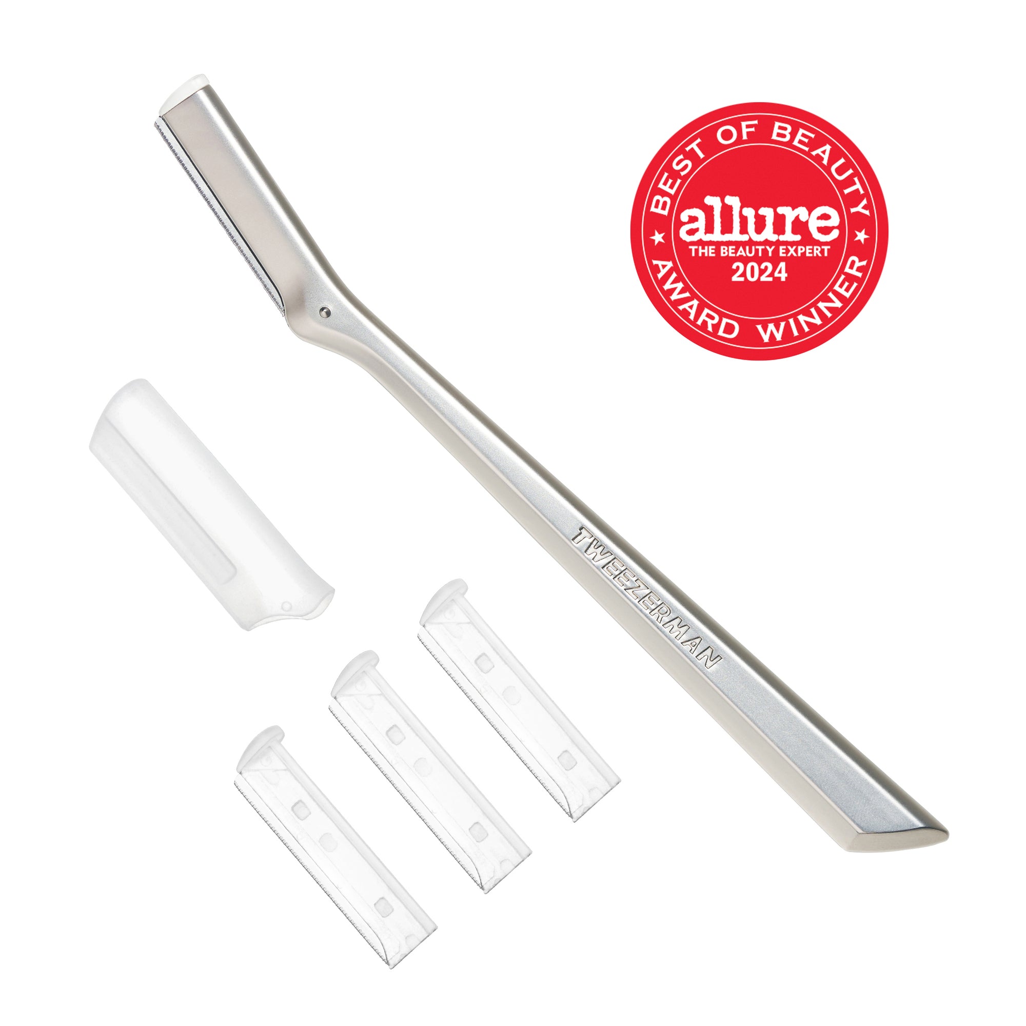 Stainless Steel Facial Razor with 3 replacement blades