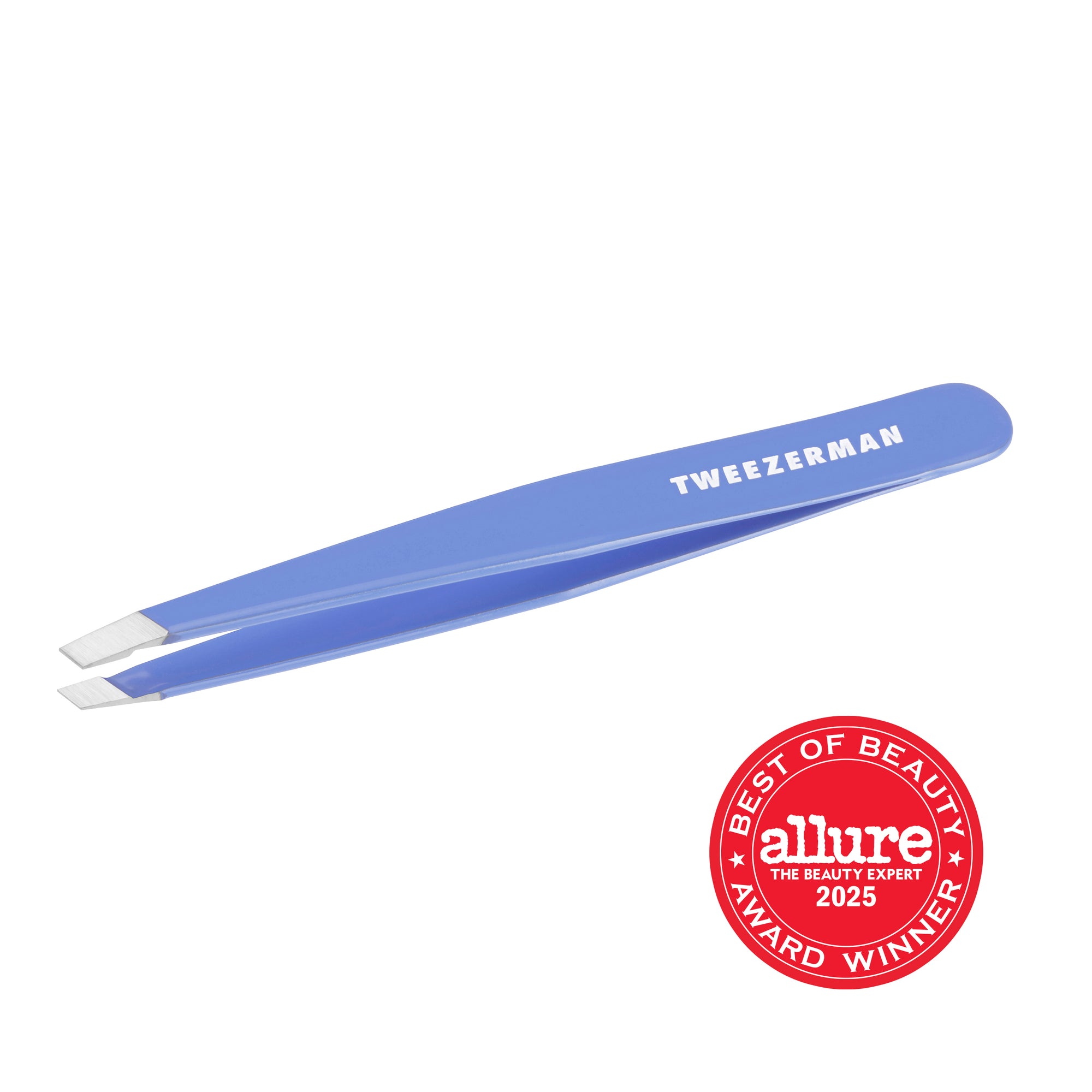 Lapis Blue Slant Tweezer with an Allure Icon