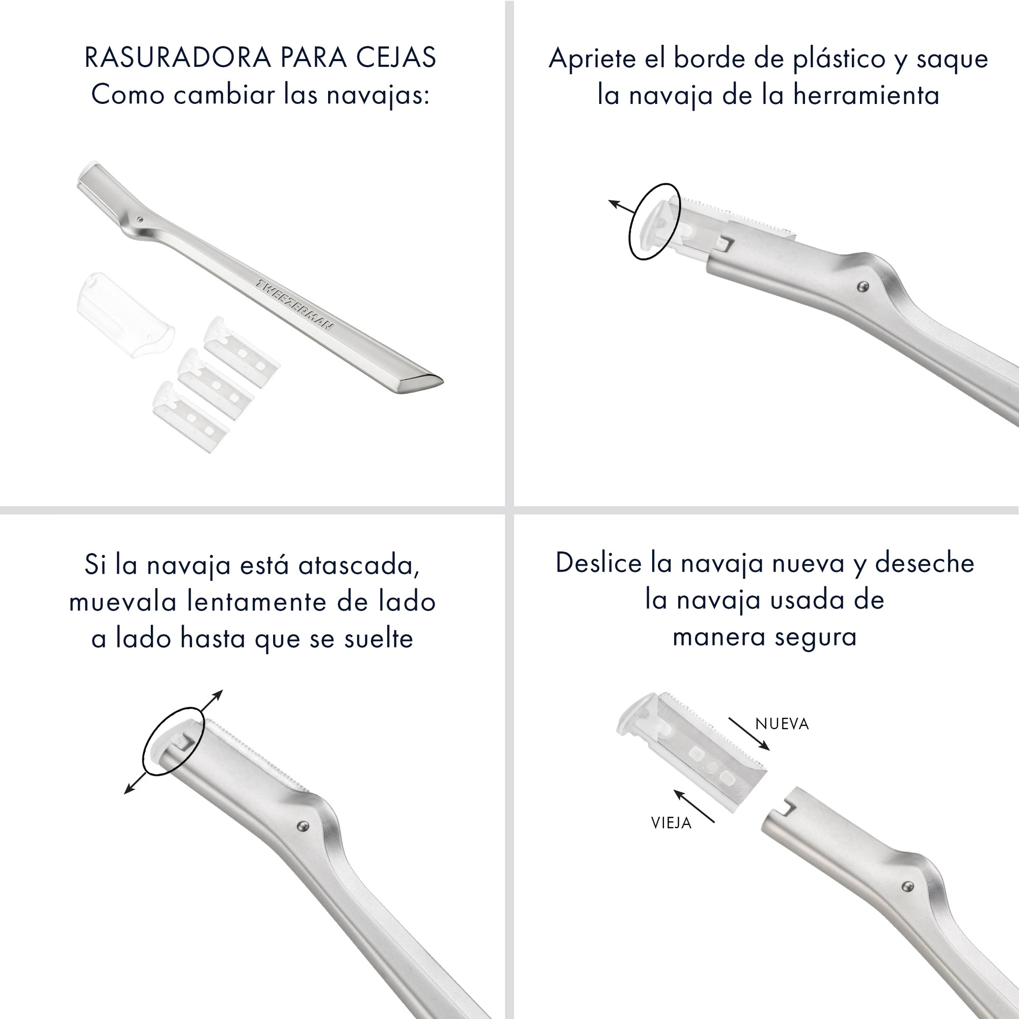 how to replace the blades for the brow razor