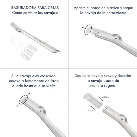 how to replace the blades for the brow razor