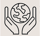 Hand holding the Earth.  Global Responsibility