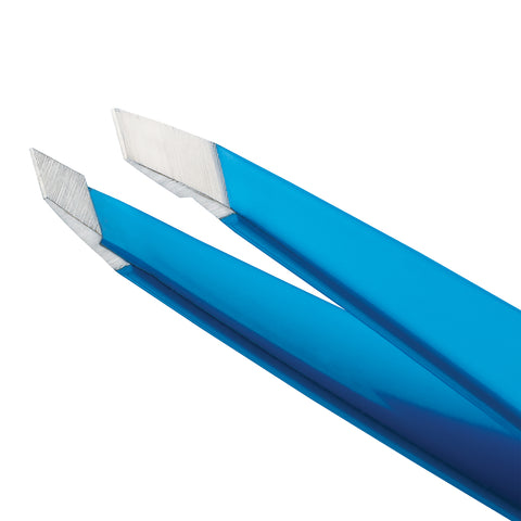 Stainless Steel Slant Tip of Blue Jewel Tweezer