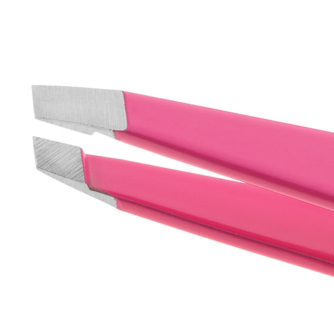 Stainless steel slanted tips of Pretty in Pink Slant Tweezer