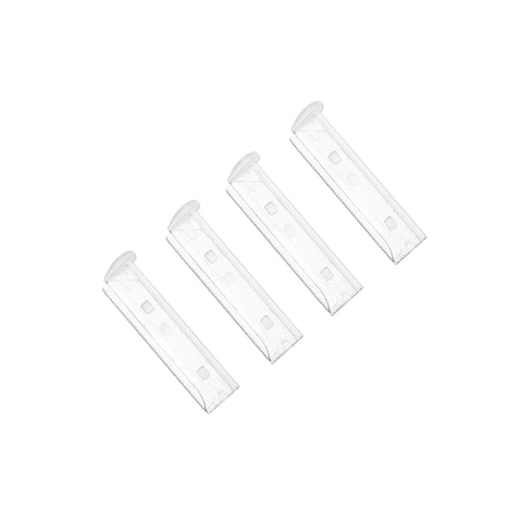 4 Facial Razor Replacement Blades with rounded plastic edge on top