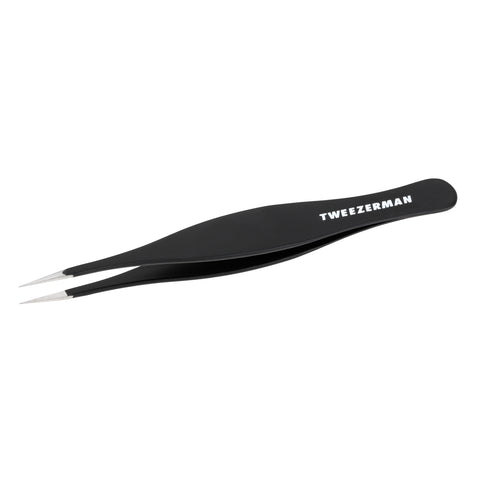Ingrown Hair Splintertweeze. Black color finish with wide middle body and stainless steel tips
